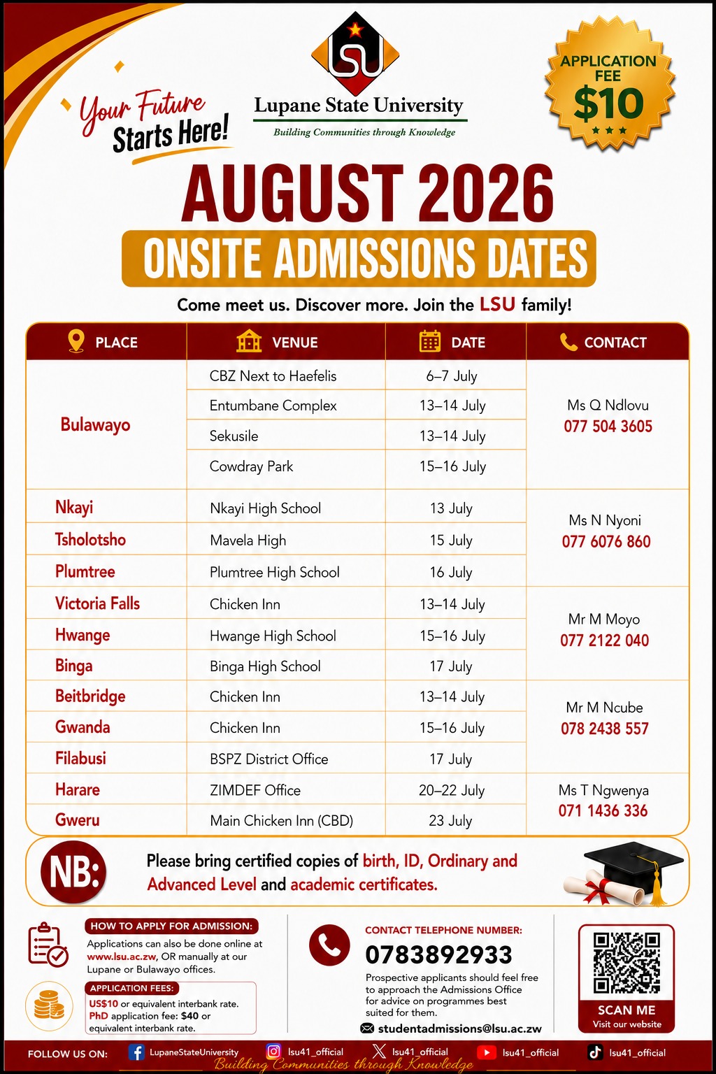 Lupane State University August 2026 Intake - Apply Online