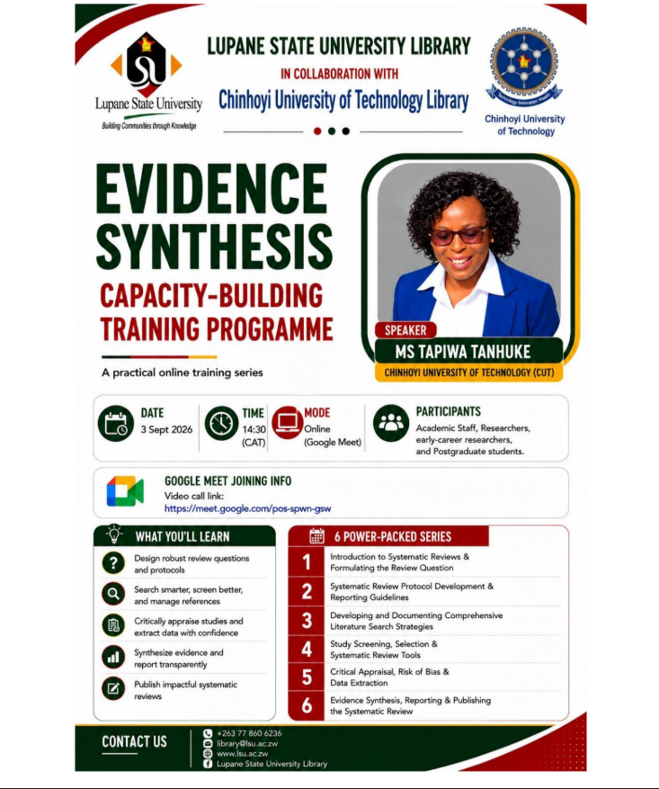 WEBINAR - SYSTEMATIC REVIEWS AND EVIDENCE SYNTHESIS TRAINING
